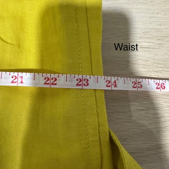 Ann Taylor Women’s Linen Blend Double Breasted Trench Coat Jacket in Yellow XXL - Picture 12 of 15